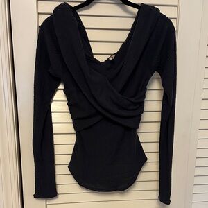 Free People Gray V-Neck Sweater